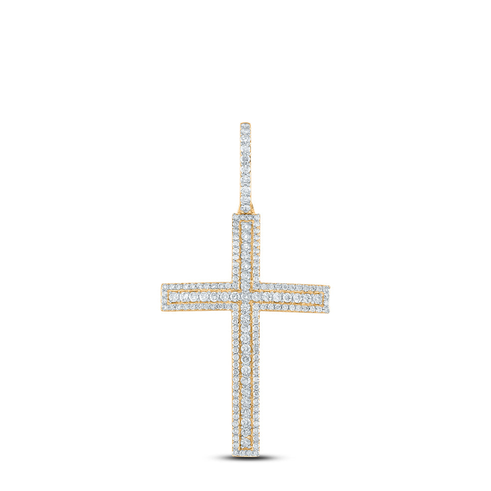 10Kt Yellow Gold 4Ctw-Dia Nk Cross Mens Charm (11.78 grams)