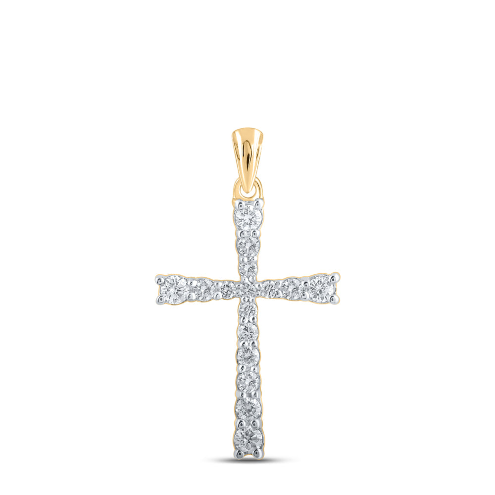 3/8Ctw-Dia Nk Cross Pendant (0.94 grams)