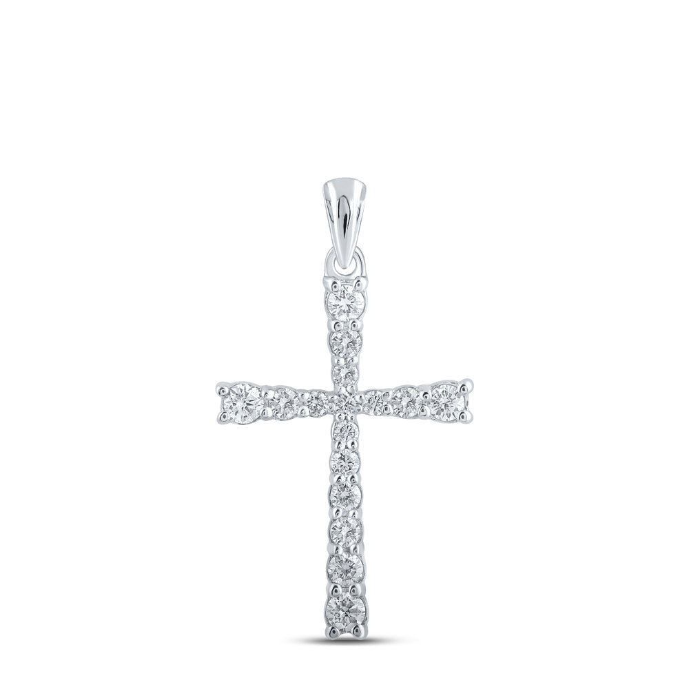 3/8Ctw-Dia Nk Cross Pendant (0.94 grams)