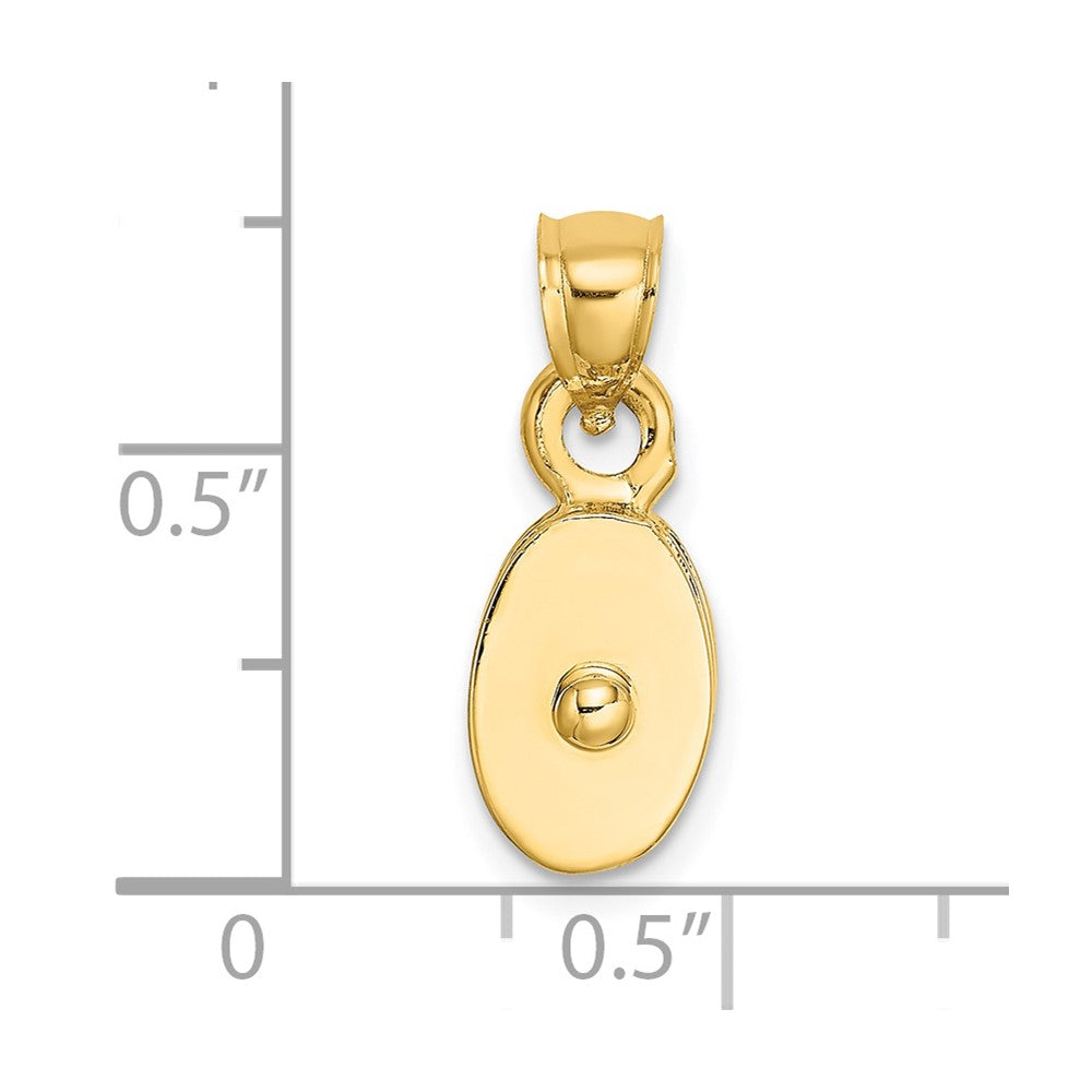 14k Yellow Gold 10.55 mm Polished 3-D Moveable Pulley Charm (3 grams)