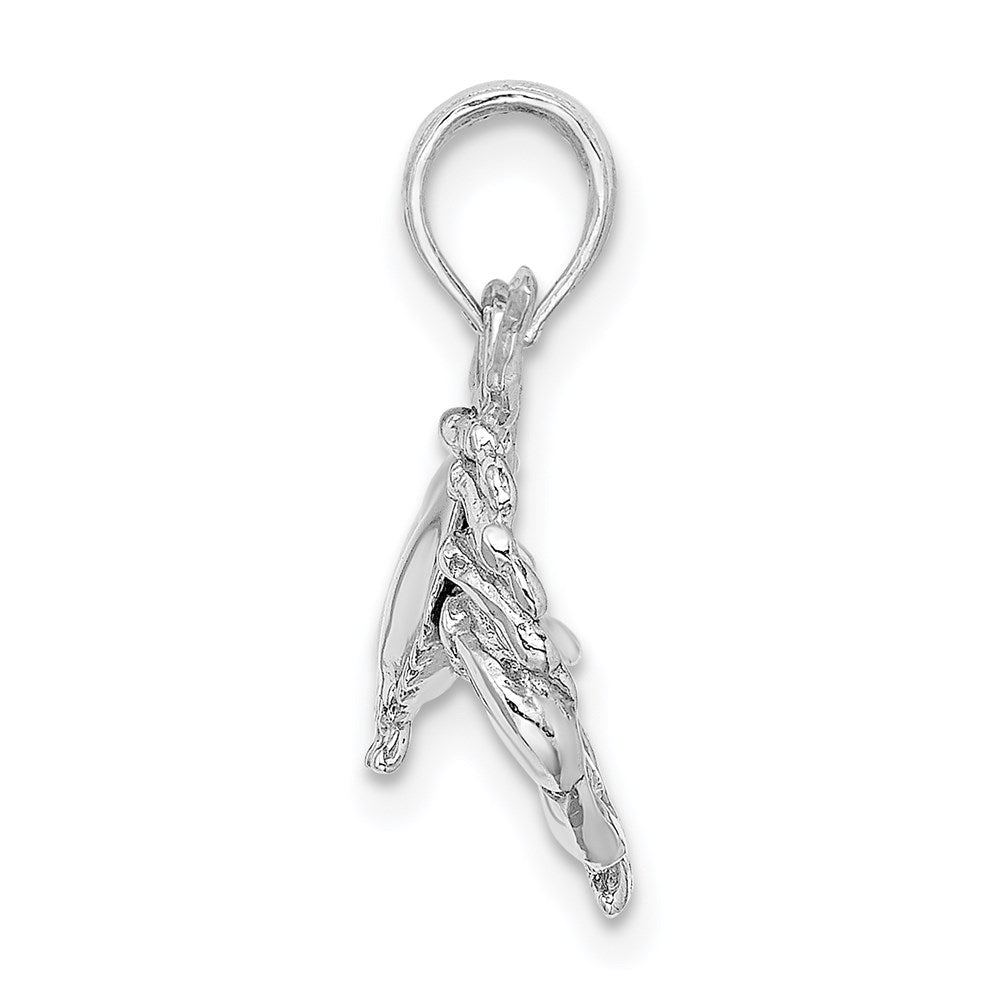 14k White Gold 17.1 mm Stone Crab Charm (2.15 grams)