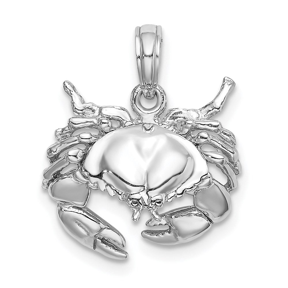 14k White Gold 17.1 mm Stone Crab Charm (2.15 grams)