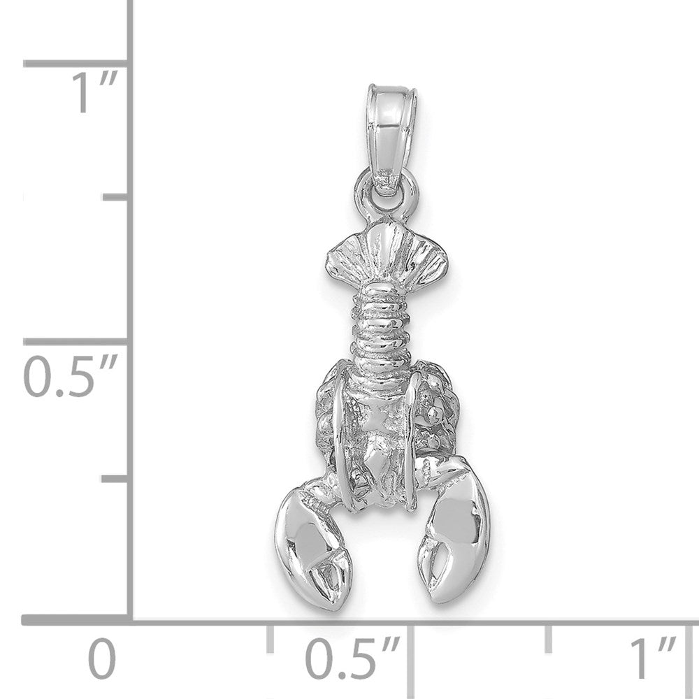14k White Gold 9 mm Moveable Lobster Pendant (1.73 grams)
