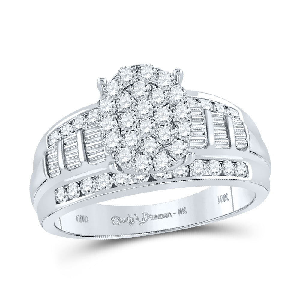 10Kt White Gold 1Ctw-Dia Nk Fashion Ring (3.74 grams)