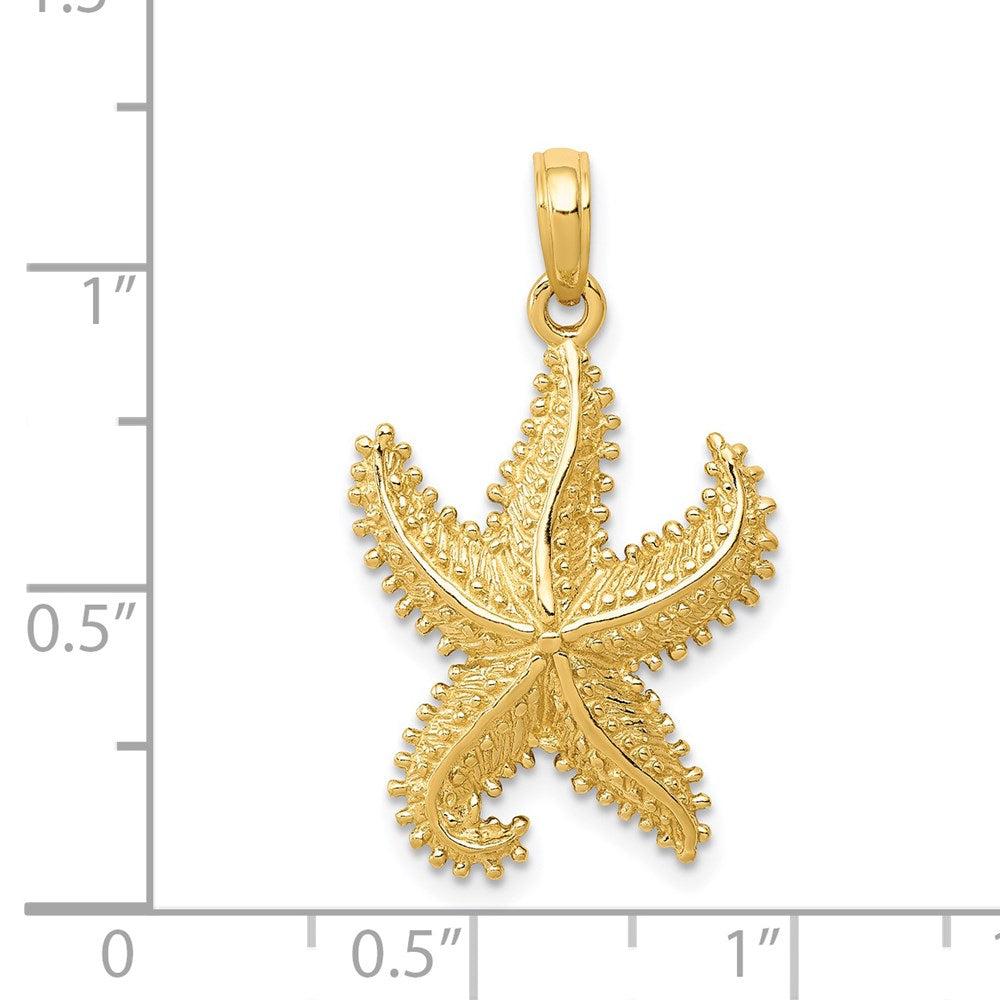 14k Yellow Gold 17 mm Polished Open-Backed Starfish Pendant (2.24 grams)