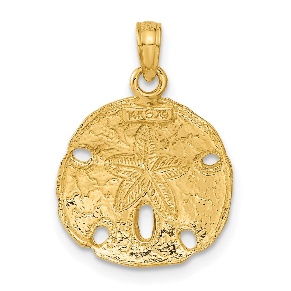 14k Yellow Gold 15.4 mm Polished Sand Dollar Pendant (1.68 grams)
