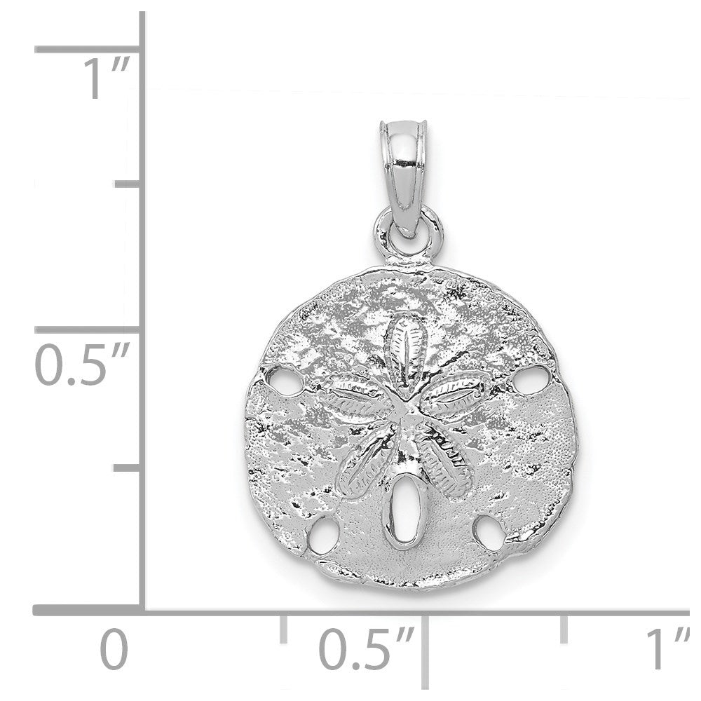14k White Gold 15.4 mm Polished Sand Dollar Pendant (1.52 grams)