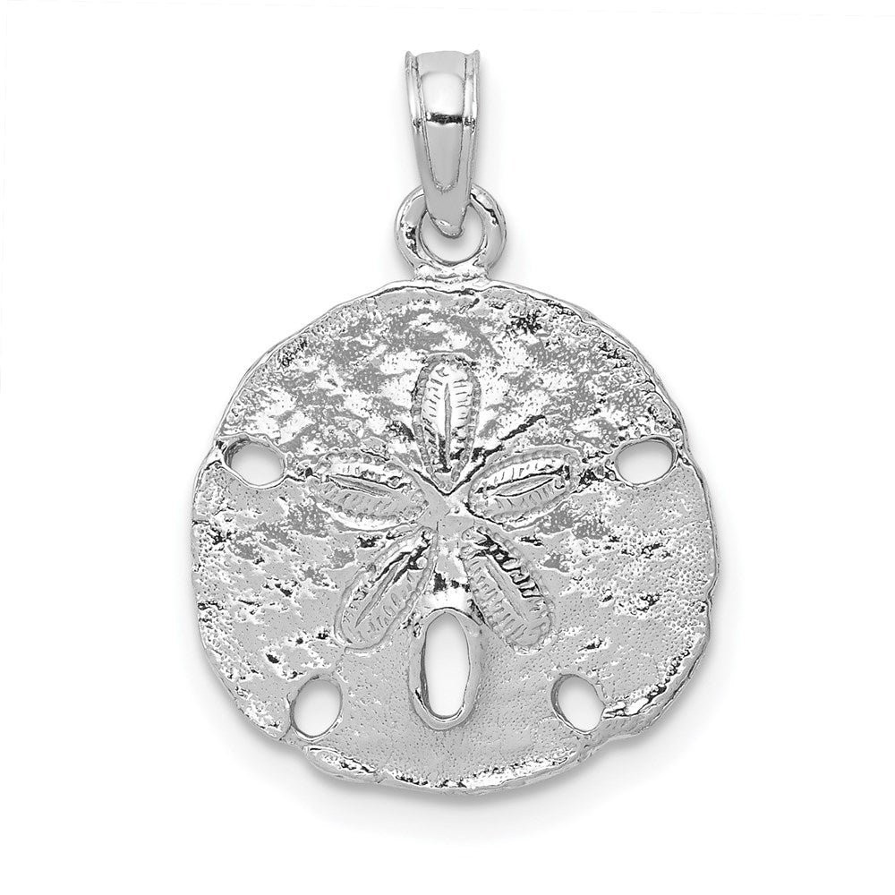 14k White Gold 15.4 mm Polished Sand Dollar Pendant (1.52 grams)