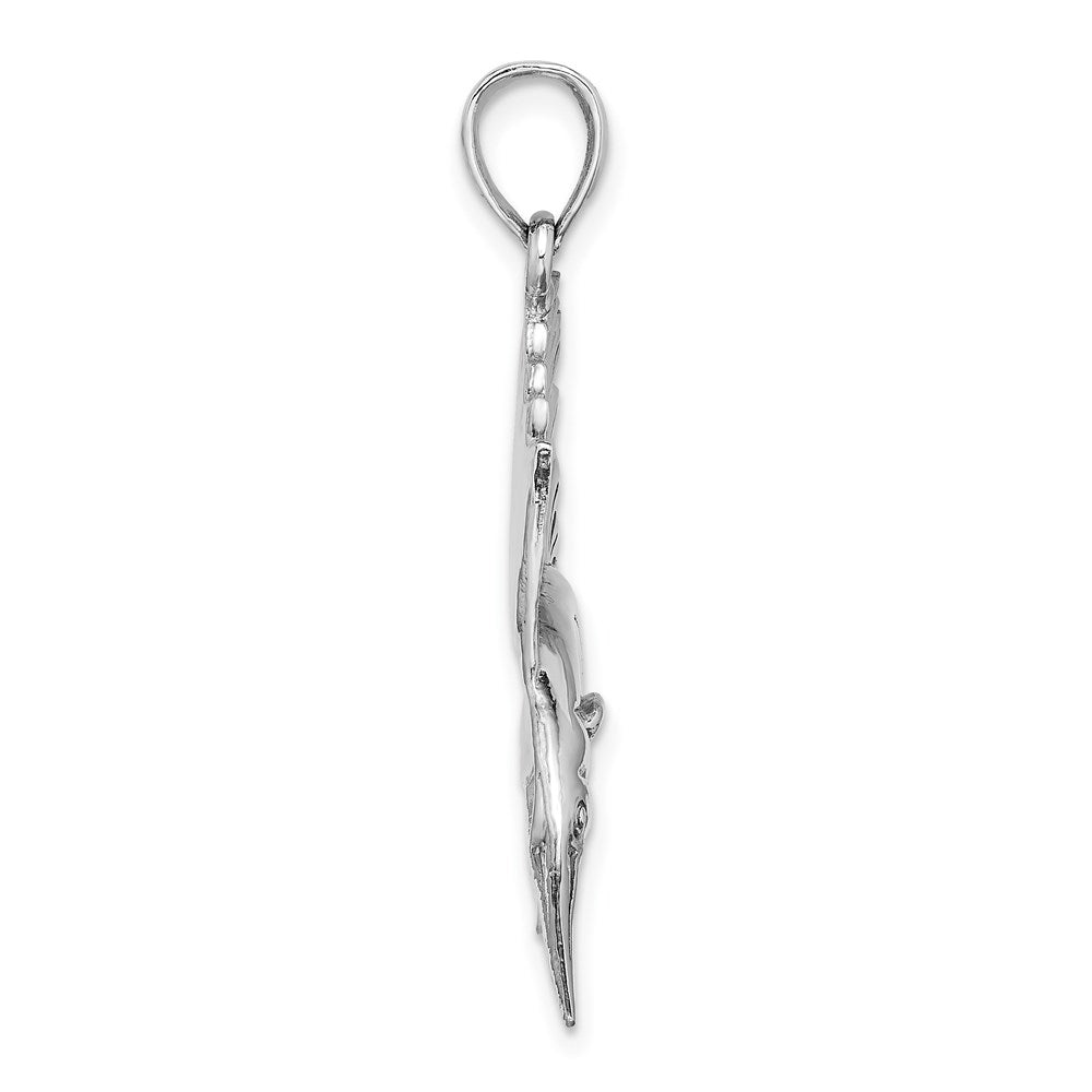 14k White Gold 41 mm Polished Sailfish Charm (4.88 grams)