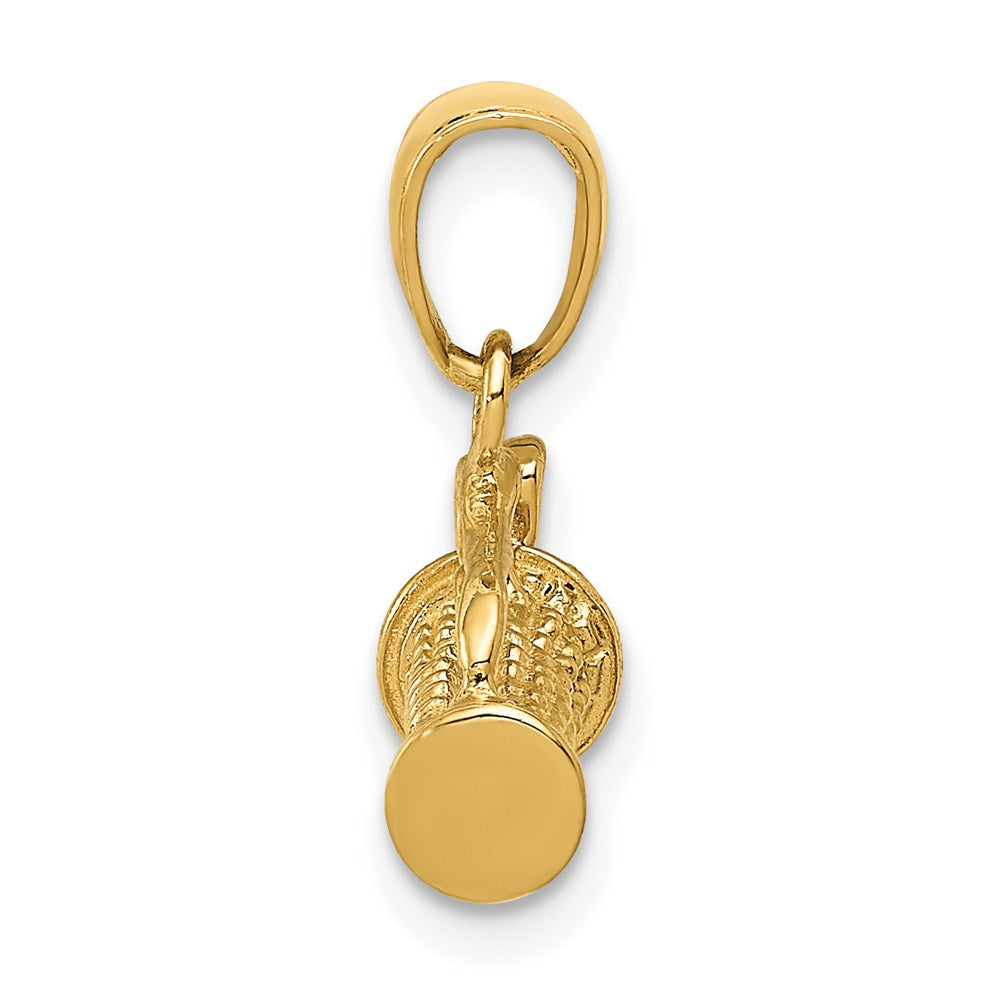14k Yellow Gold 14 mm Solid Polished 3-D Golf Bag With Clubs Charm (2.01 grams)