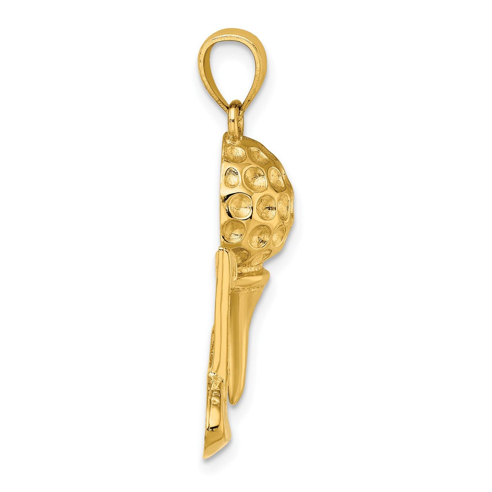 14k Yellow Gold 20 mm Solid Polished Open-Backed Golf Charm (4.19 grams)