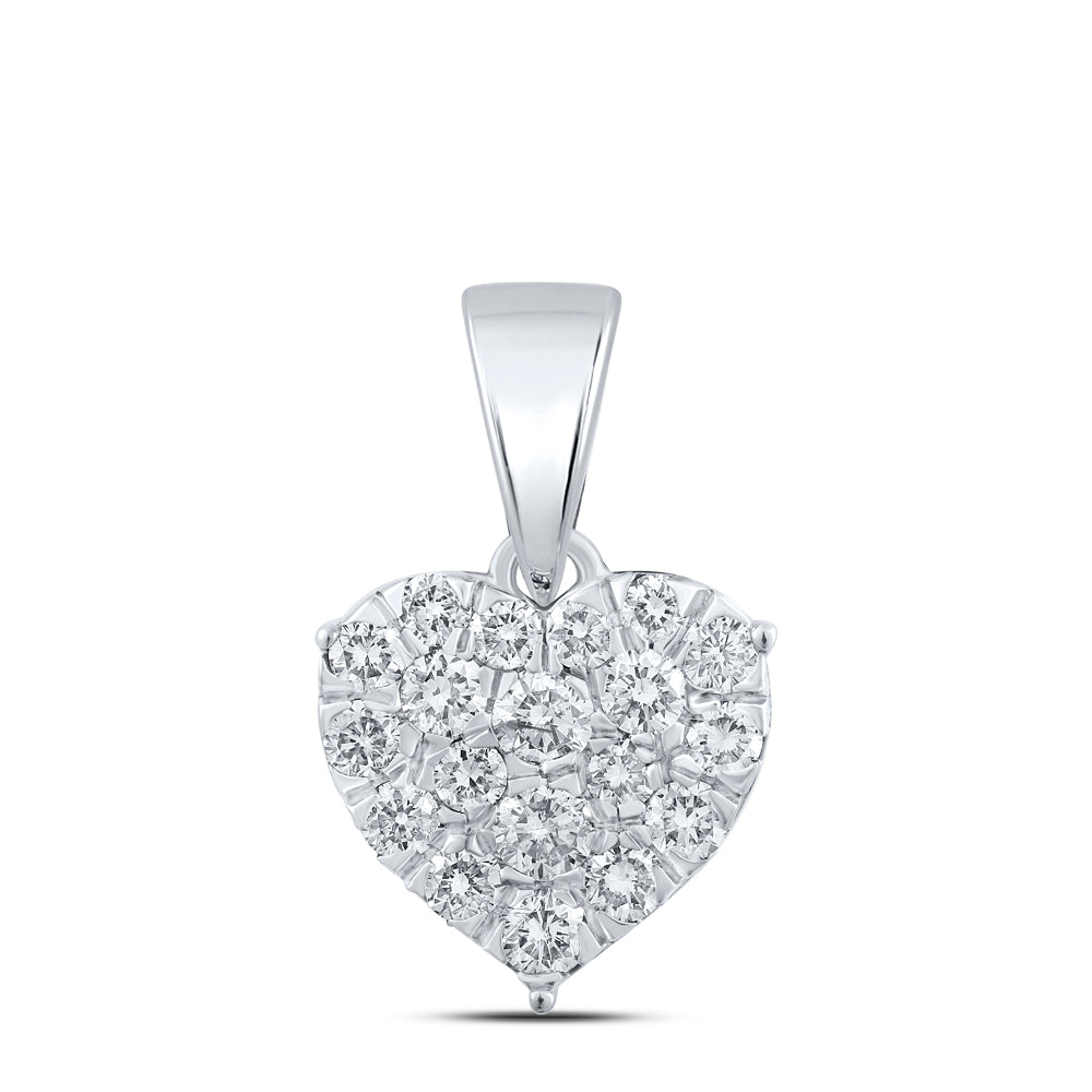 1/6Ctw-Dia Nk Heart Pendant (0.53 grams)