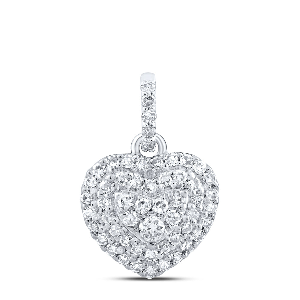 1/4Ctw-Dia Nk Heart Pendant (0.95 grams)