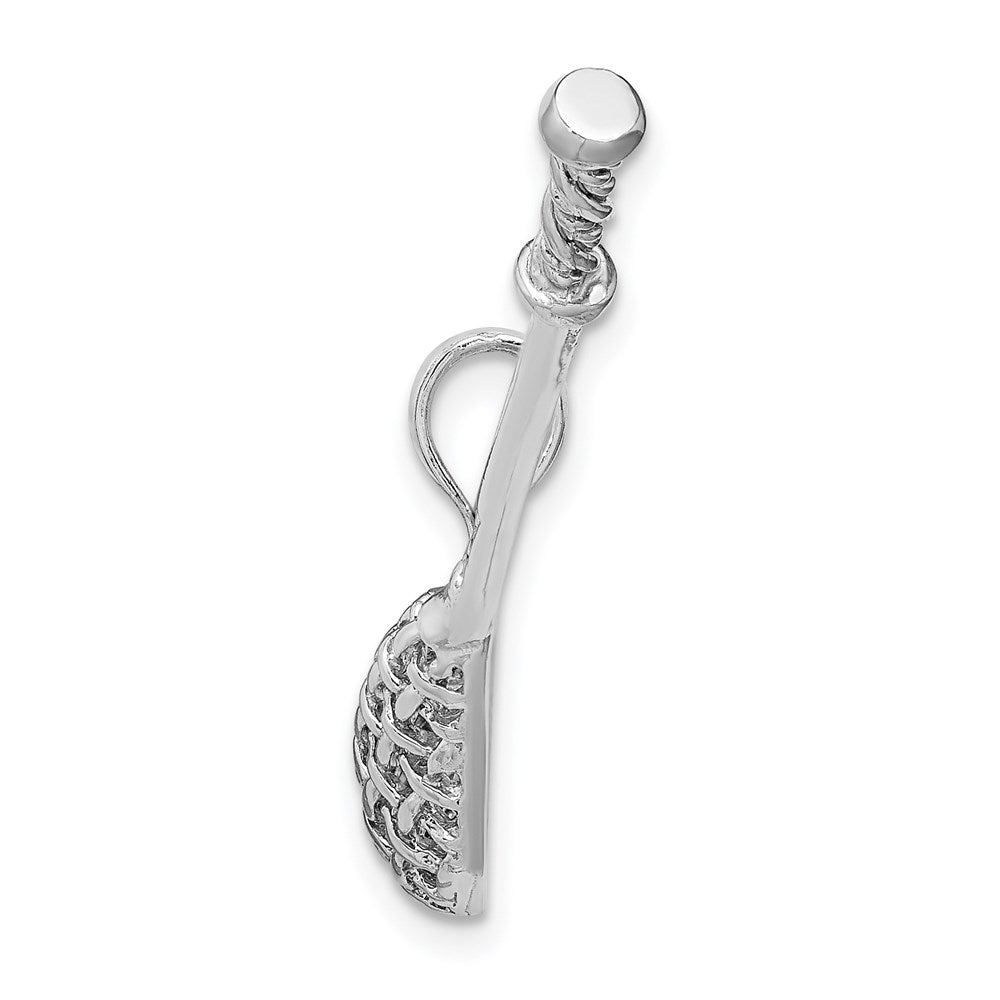 14k White Gold 45 mm 3-D Lacrosse Stick Charm (2.29 grams)