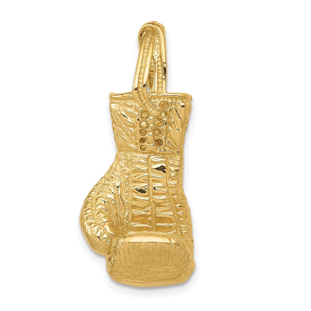 14k Yellow Gold 13 mm Hollow Polished 3-D Boxing Glove Pendant (8.6 grams)