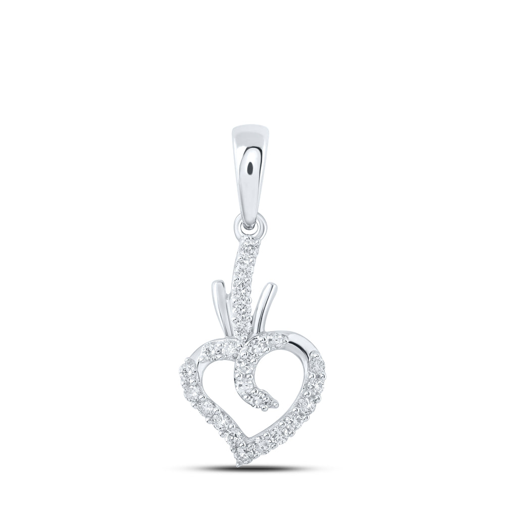 1/4Ctw-Dia Nk Heart Pendant (0.82 grams)