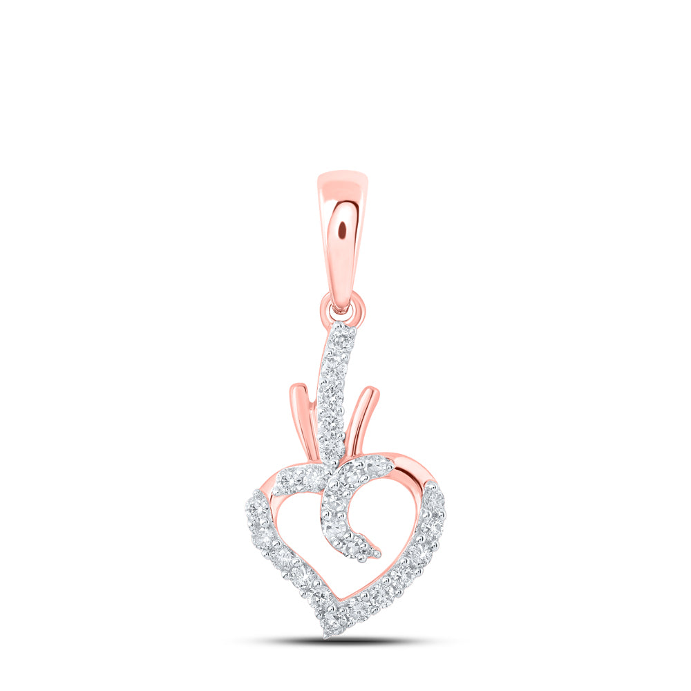 1/4Ctw-Dia Nk Heart Pendant (0.82 grams)