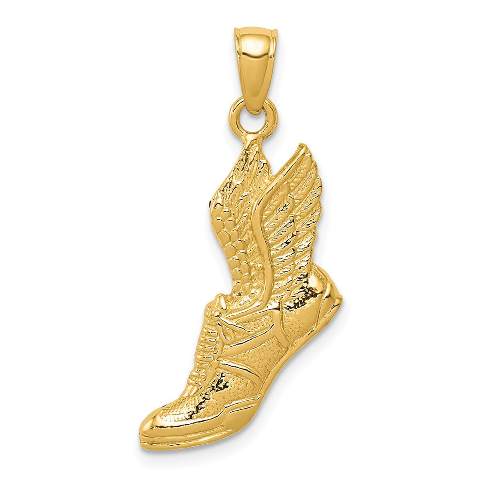 14k Yellow Gold 17 mm Polished Running Shoe Pendant (2.29 grams)