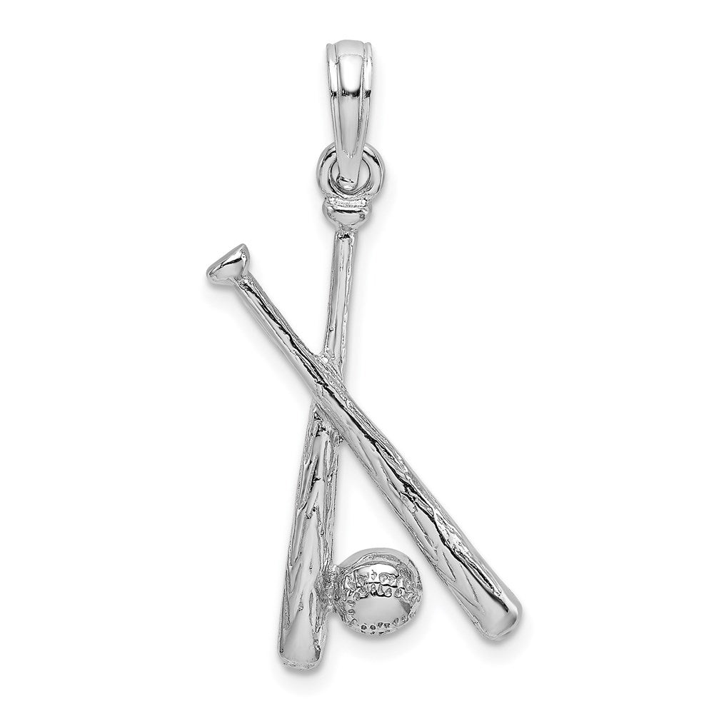 14k White Gold 11.8 mm 2-D Baseball Charm (1.85 grams)