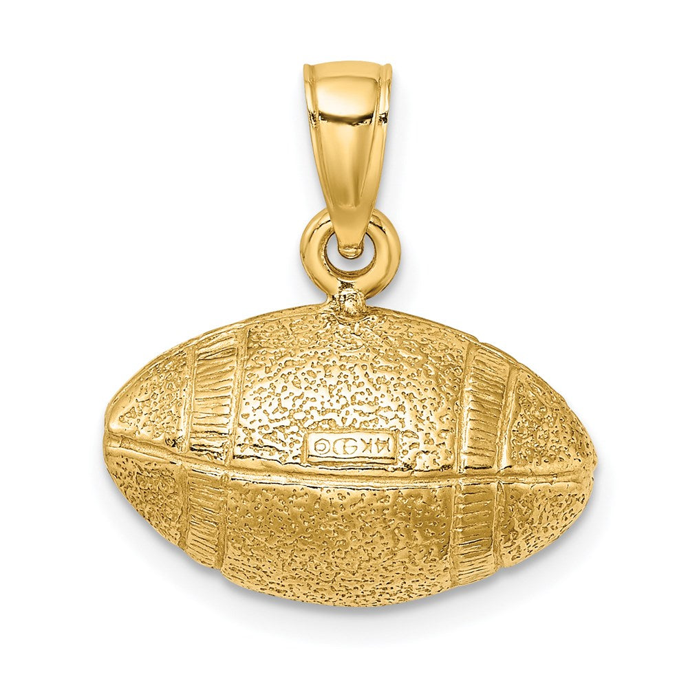 14k Yellow Gold 17.95 mm Polished 3-D Football Charm (5.22 grams)