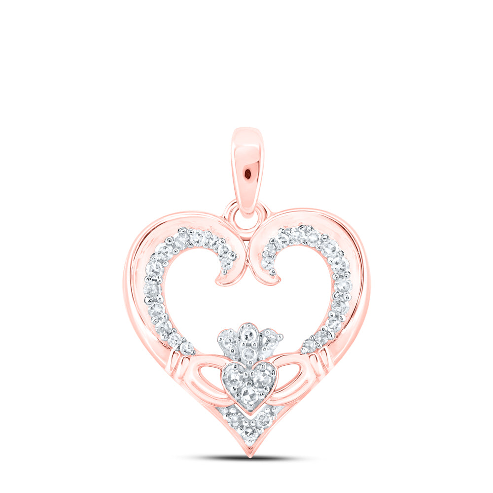 1/6Ctw-Dia Nk Claddagh Heart Pendant (1.49 grams)