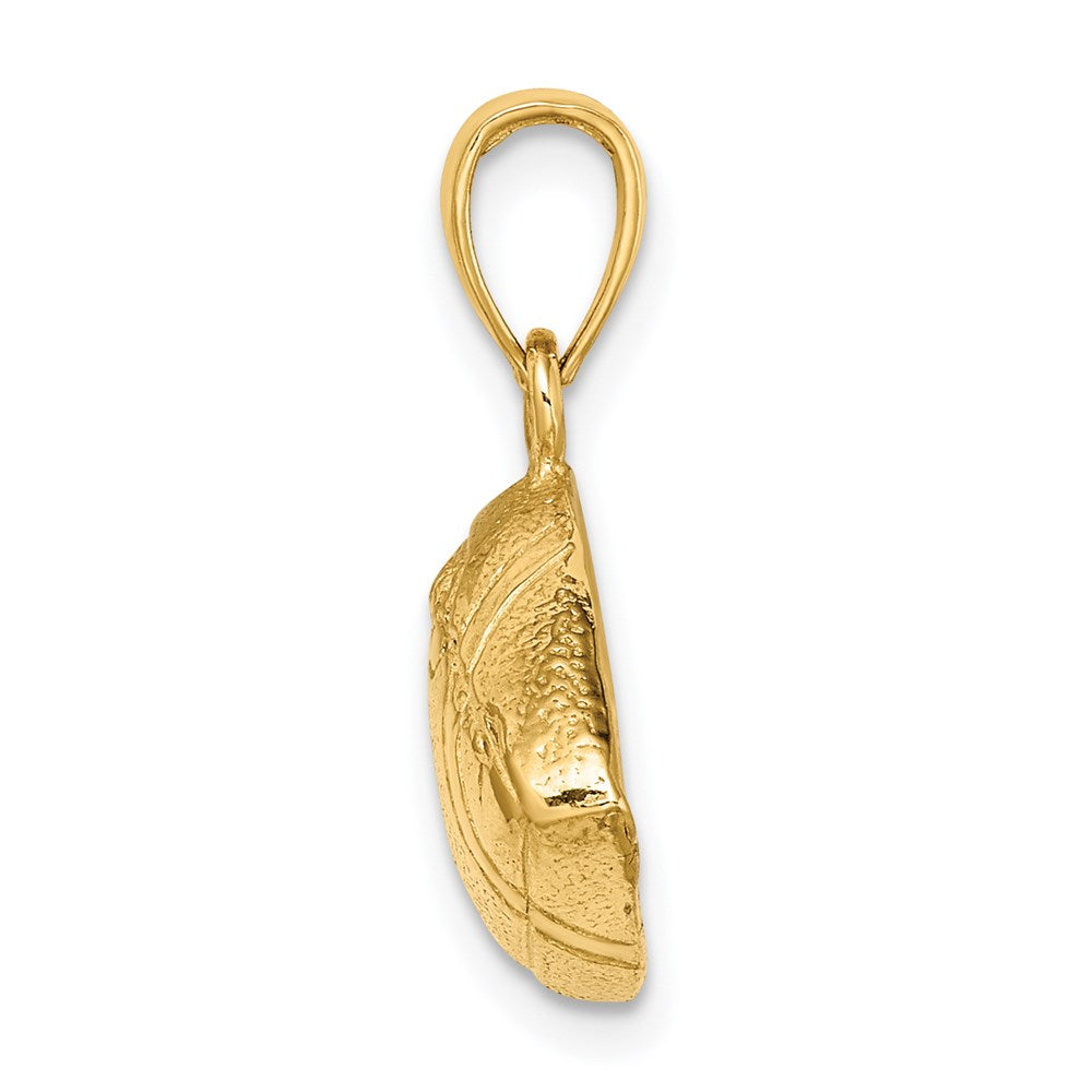 14k Yellow Gold 23.4 mm Polished Open-Backed Football Charm (3.78 grams)