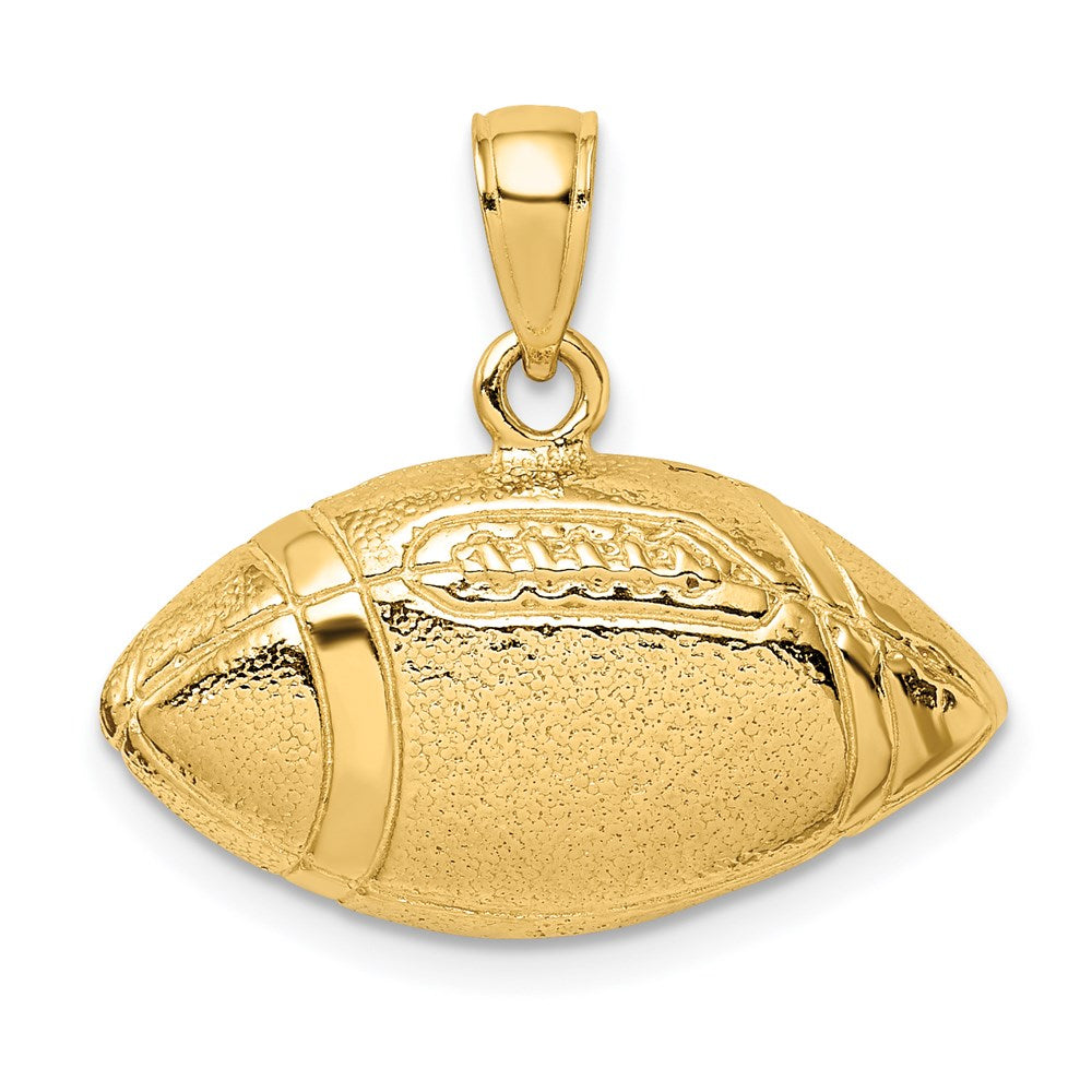 14k Yellow Gold 23.4 mm Polished Open-Backed Football Charm (3.78 grams)