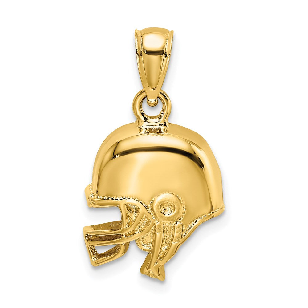 14k Yellow Gold 14.1 mm Polished Open-Backed Football Helmet Charm (1.89 grams)