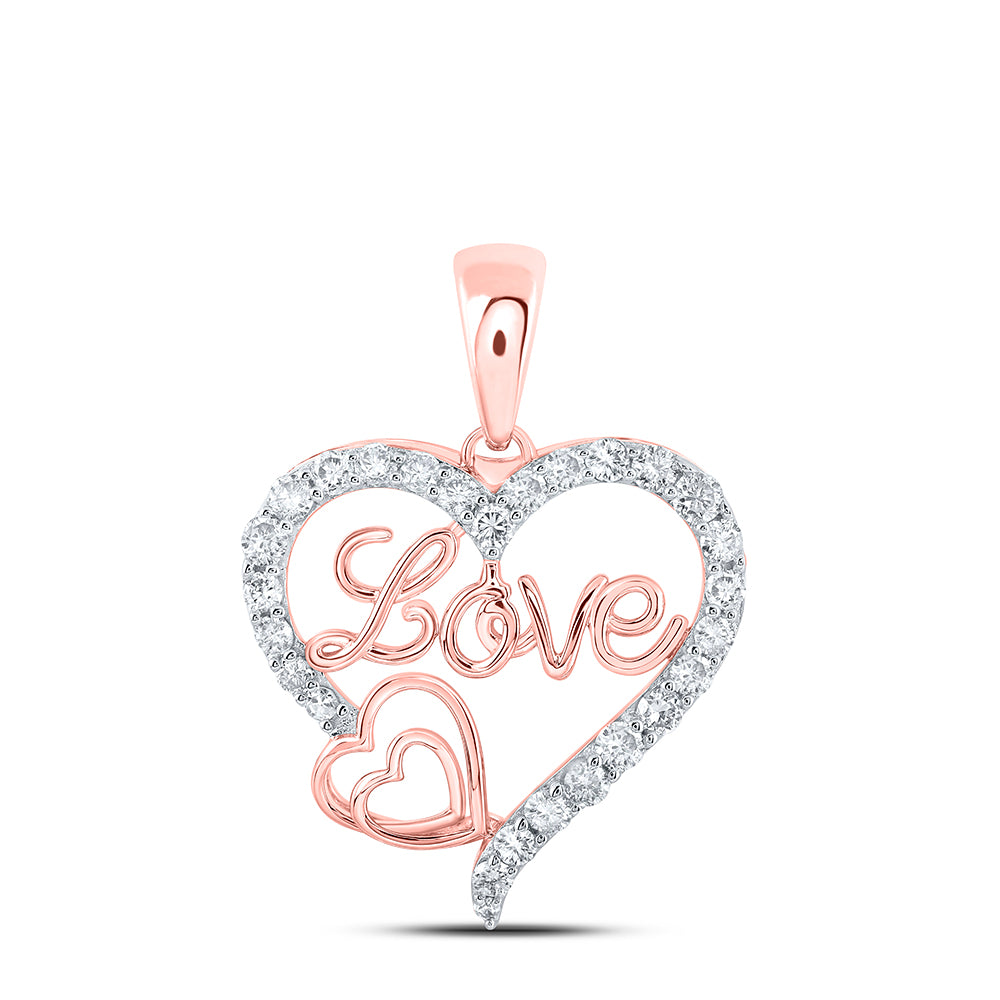 3/8Ctw-Dia Nk Heart Love Pendant (1.16 grams)