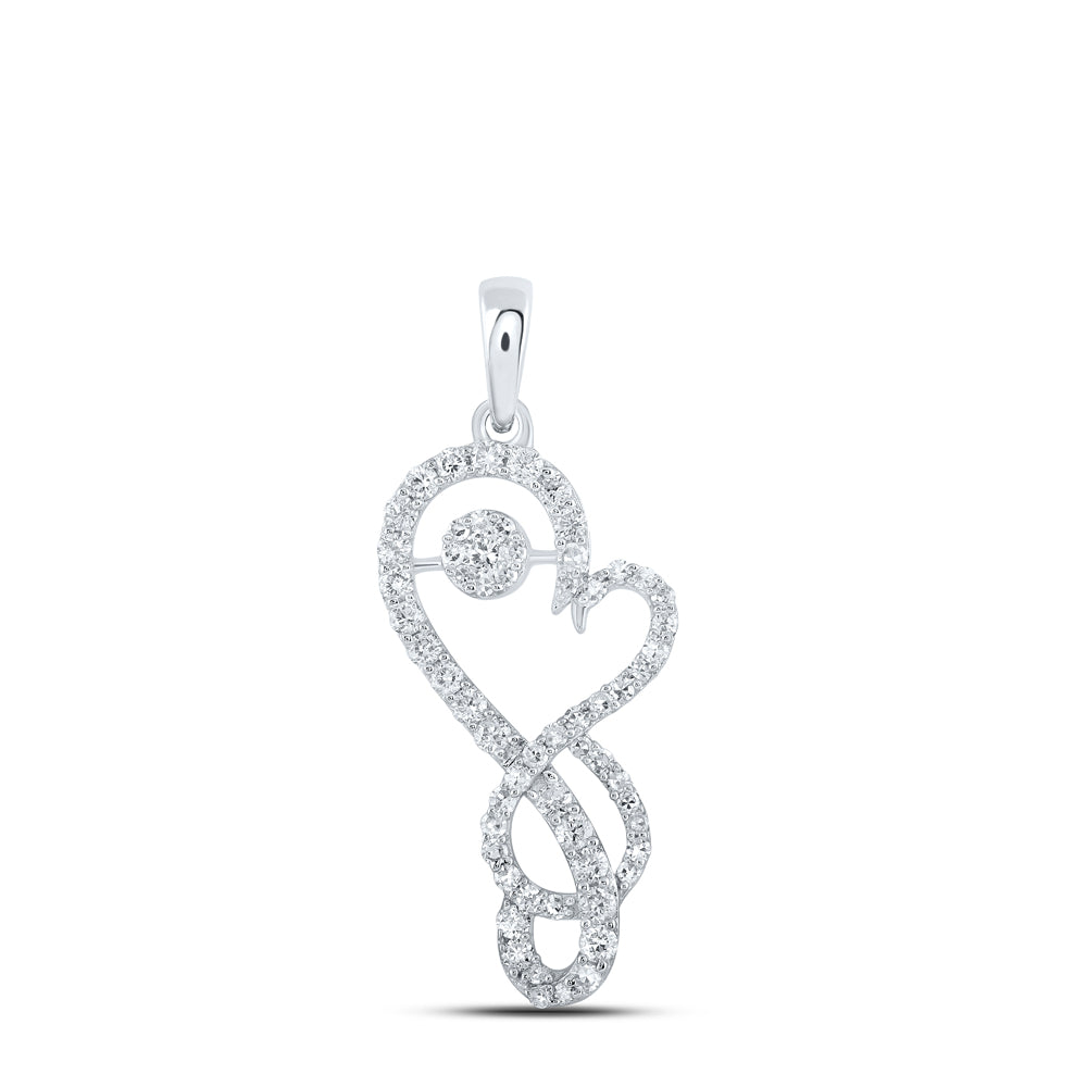 1/2Ctw-Diamond Heart Pendant (1.27 grams)