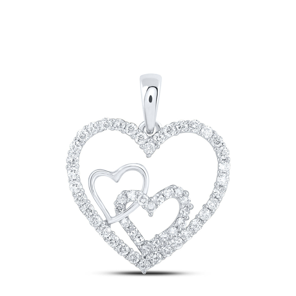 3/8Ctw-Dia Nk Heart Pendant (1.17 grams)
