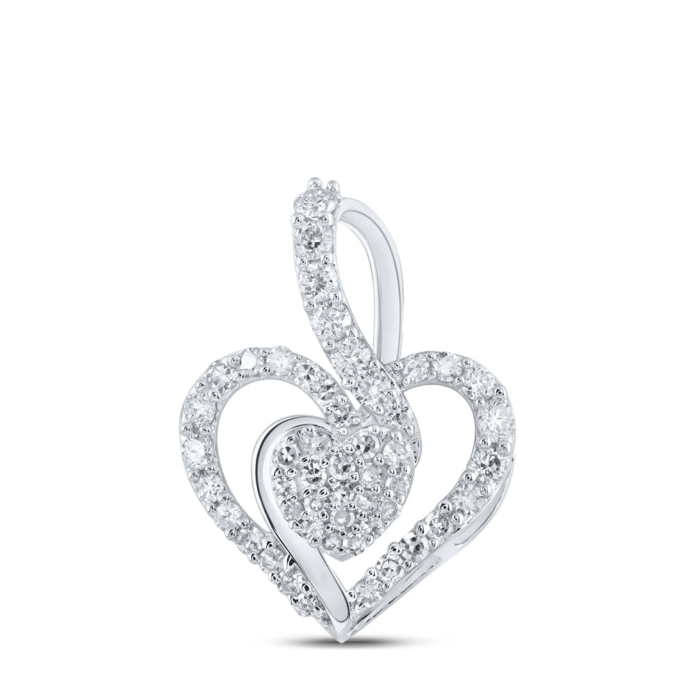 3/8Ctw-Diamond Heart Pendant (0.74 grams)