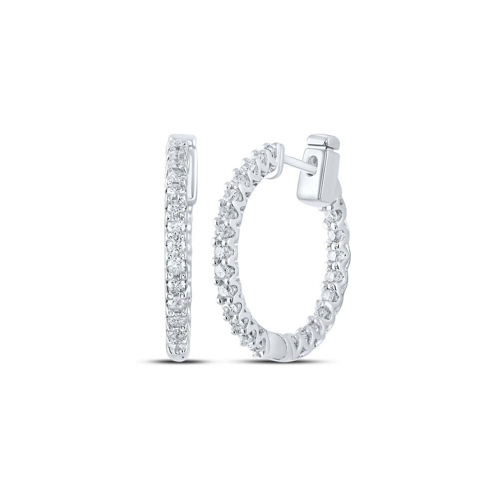 3/4Ctw-Dia Ana M Hoops Earring (4.04 grams)