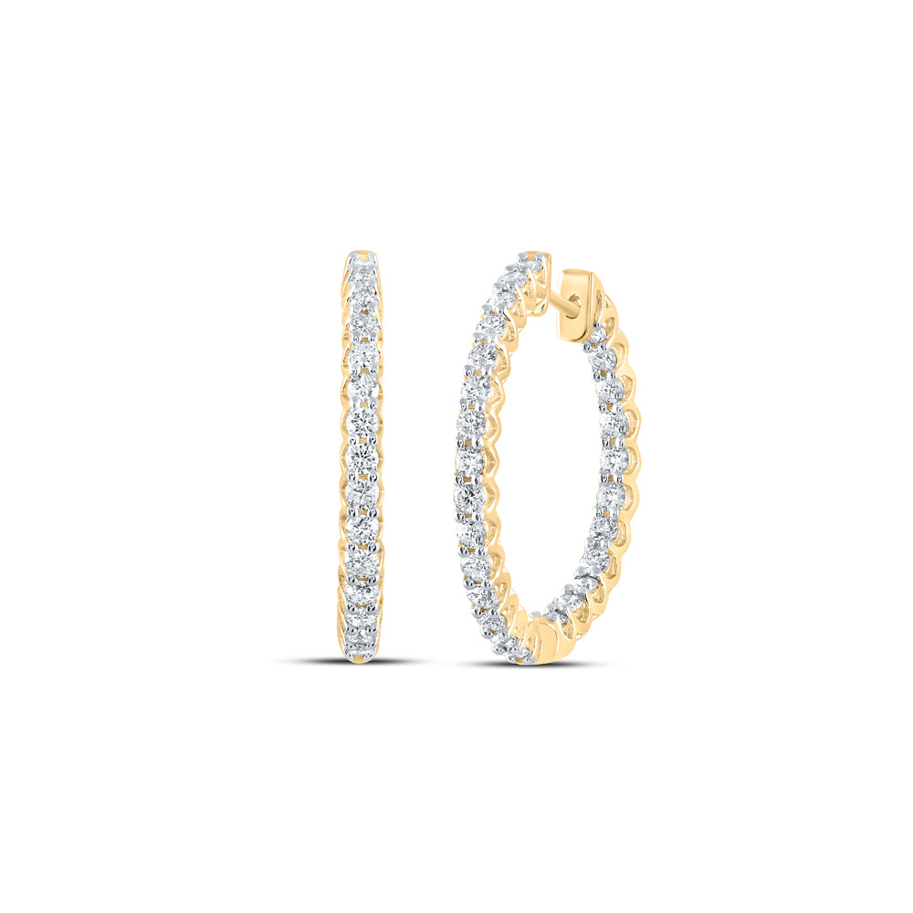 14Kt Yellow Gold 1 3/4Ctw-Dia Ana M Hoops Earring (6.72 grams)