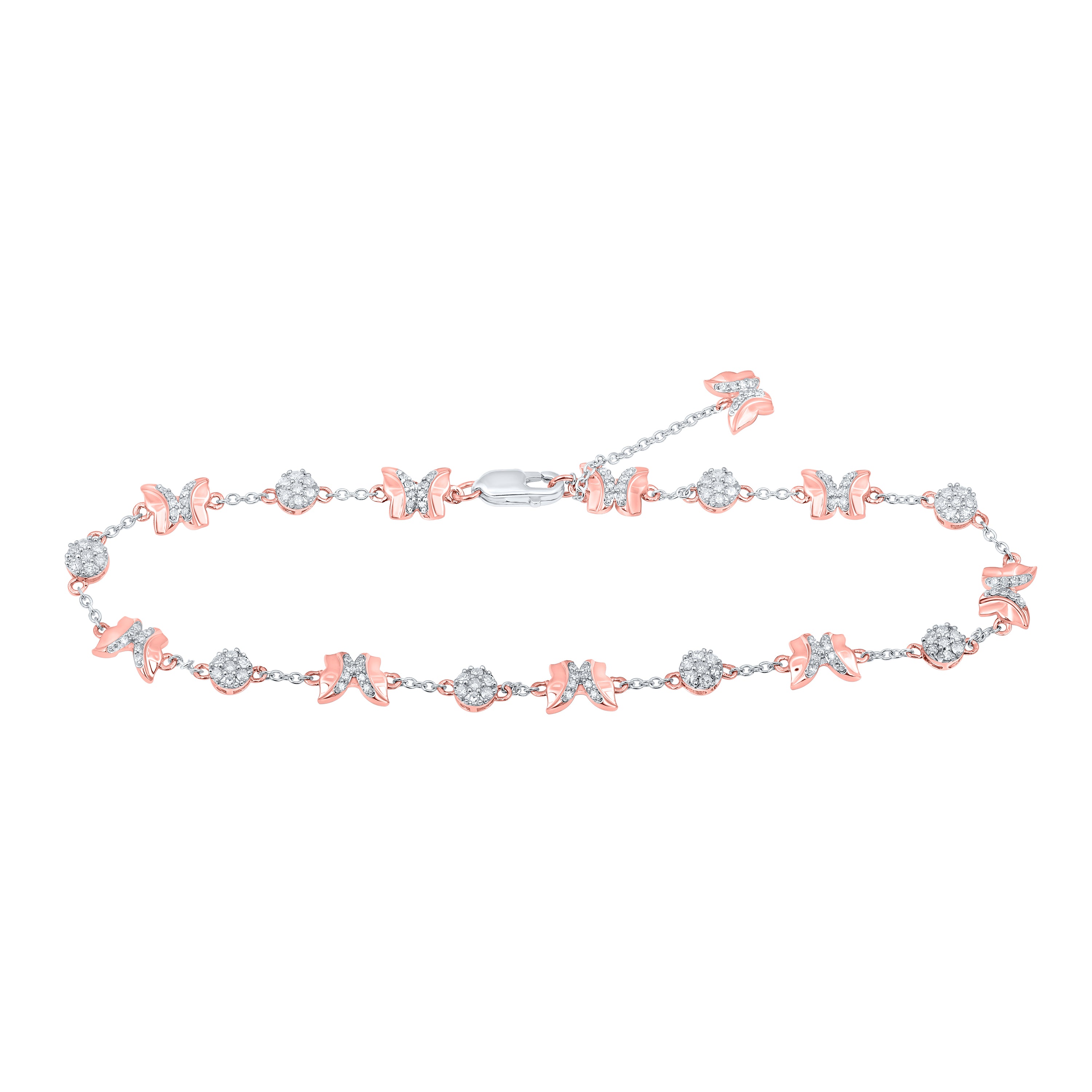 1/2Ctw-Dia Cn Butterflye Bracelet( 7 Inch) (2.63 grams)
