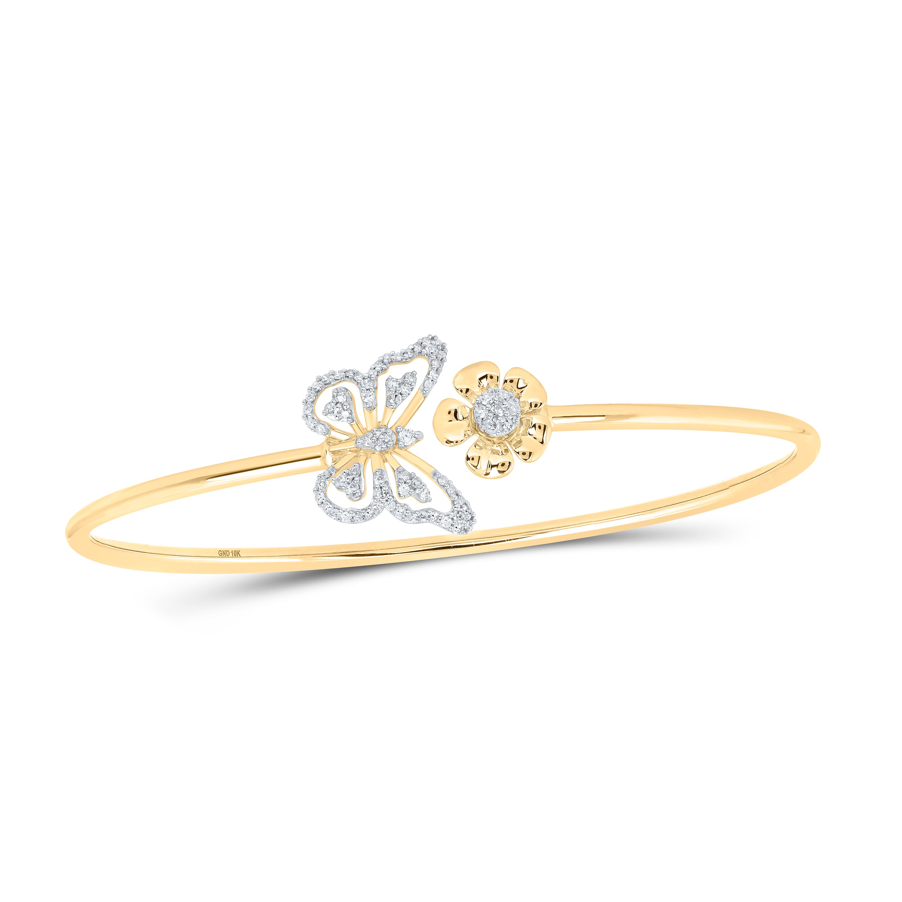 1/4Ctw-Dia Cn Butterfly Bangle (1.5 grams)