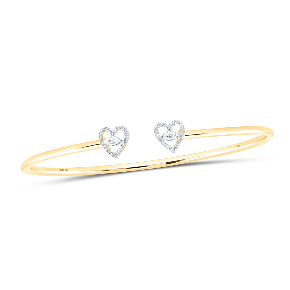 1/10Ctw-Dia Cn Heart Bangle (50X60) (0.26 grams)