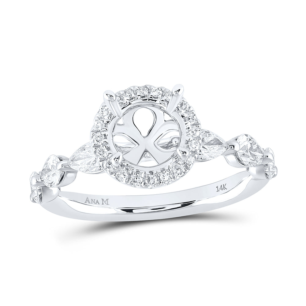 1 Ctw-Diamond Ana M 1 1/2Ct-Crd Semi-Mount Single Halo Eng Ring (3.69 grams)