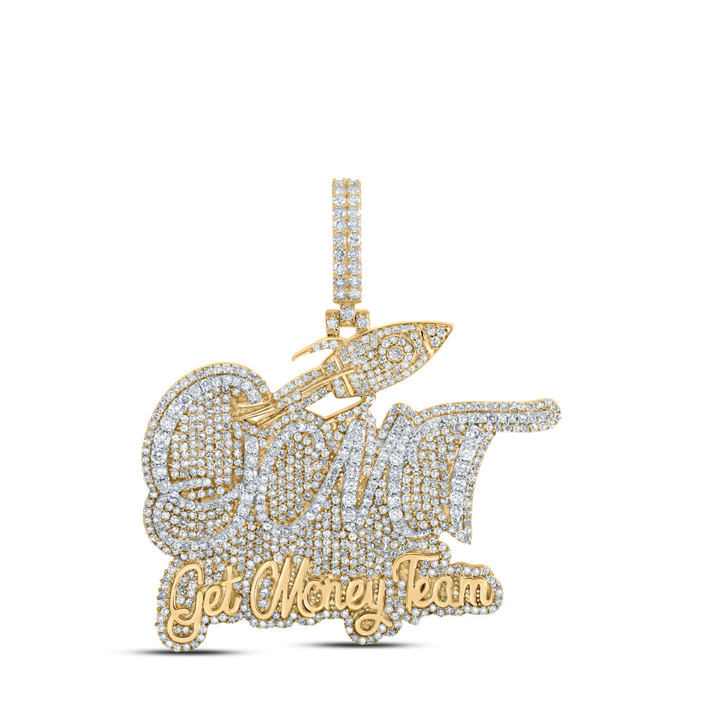 10Kt Yellow Gold 3 3/4Ctw-Dia Nk Get Money Team Mens Charm (18.76 grams)
