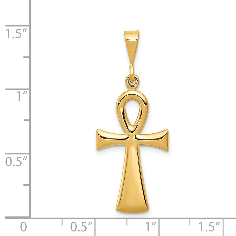 14k Yellow Gold 15 mm Egyptian Ankh Cross Pendant (2.89 grams)