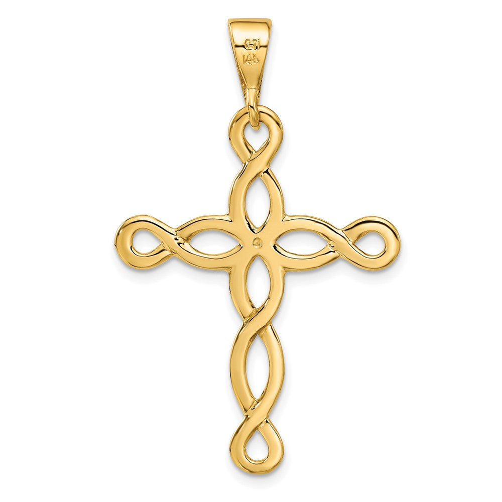 14k Yellow Gold 27 mm Polished Cross Pendant (2.63 grams)