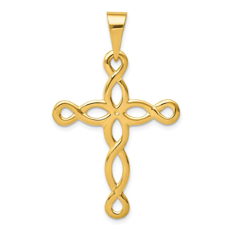 14k Yellow Gold 27 mm Polished Cross Pendant (2.63 grams)