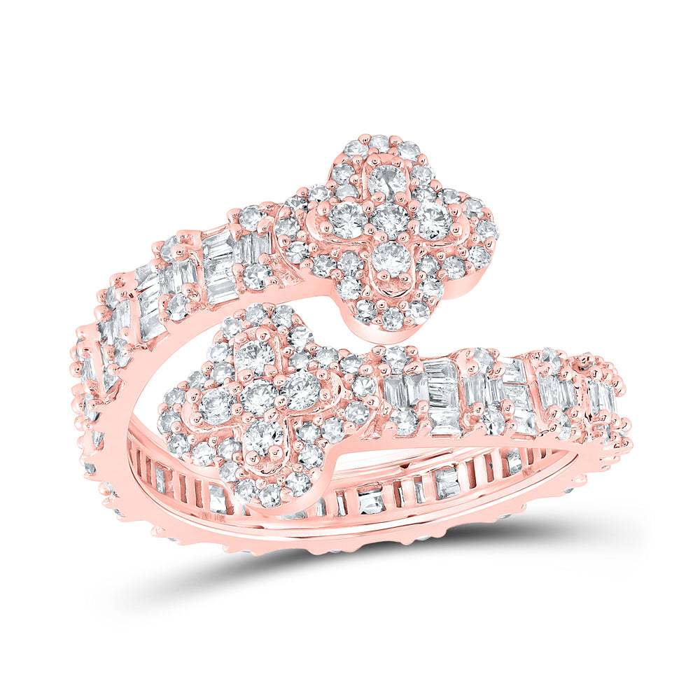 1Ctw-Dia Nk Clover Cuff Ring (3.2 grams)