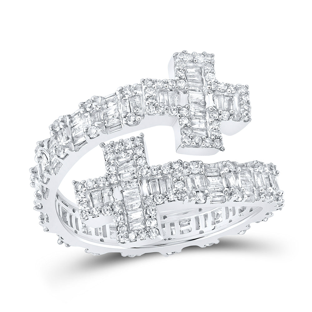 1Ctw-Dia Nk Cross Cuff Ring (3.5 grams)