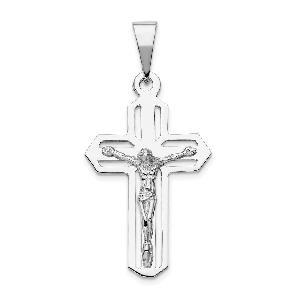 14k White Gold 22 mm Jesus Crucifix Pendant (3.26 grams)