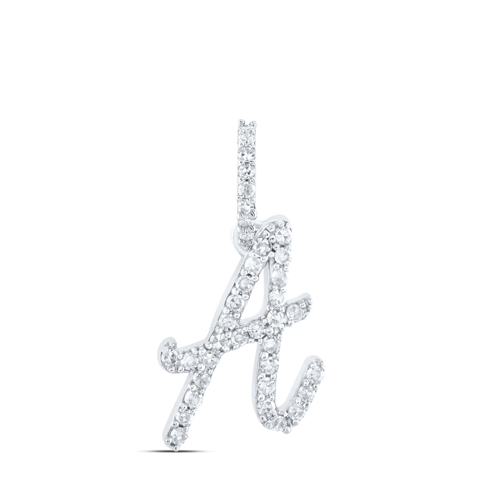 1/6Ctw-Dia Nk Initial "A" Pendant (0.7 grams)