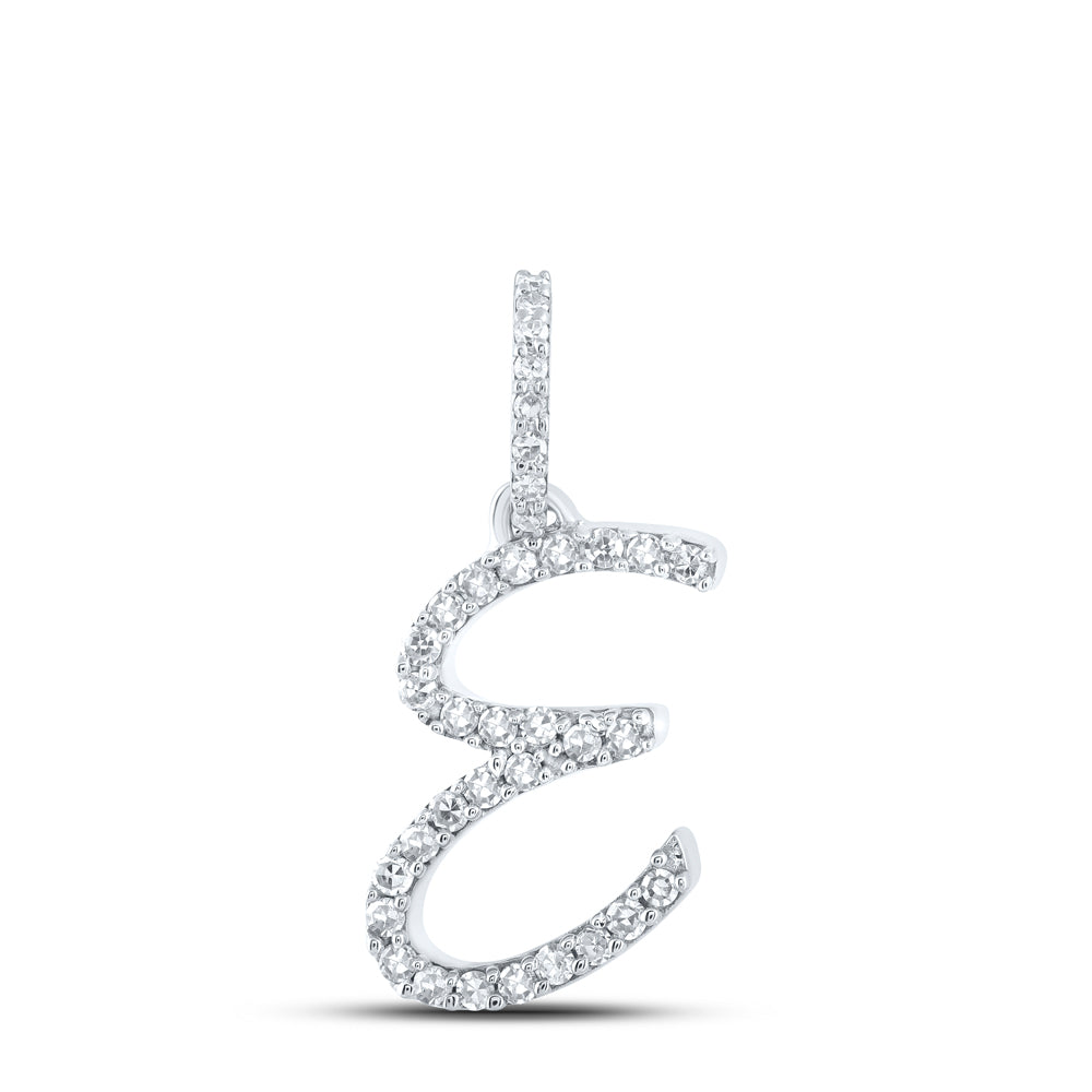 1/8Ctw-Dia Nk Initial "E" Pendant (0.66 grams)