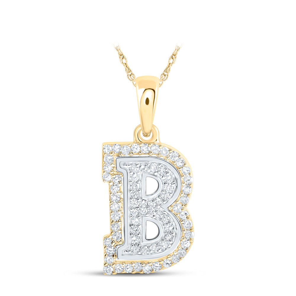 1/5Ctw-Dia Nk Initial "B" Pendant (1.04 grams)