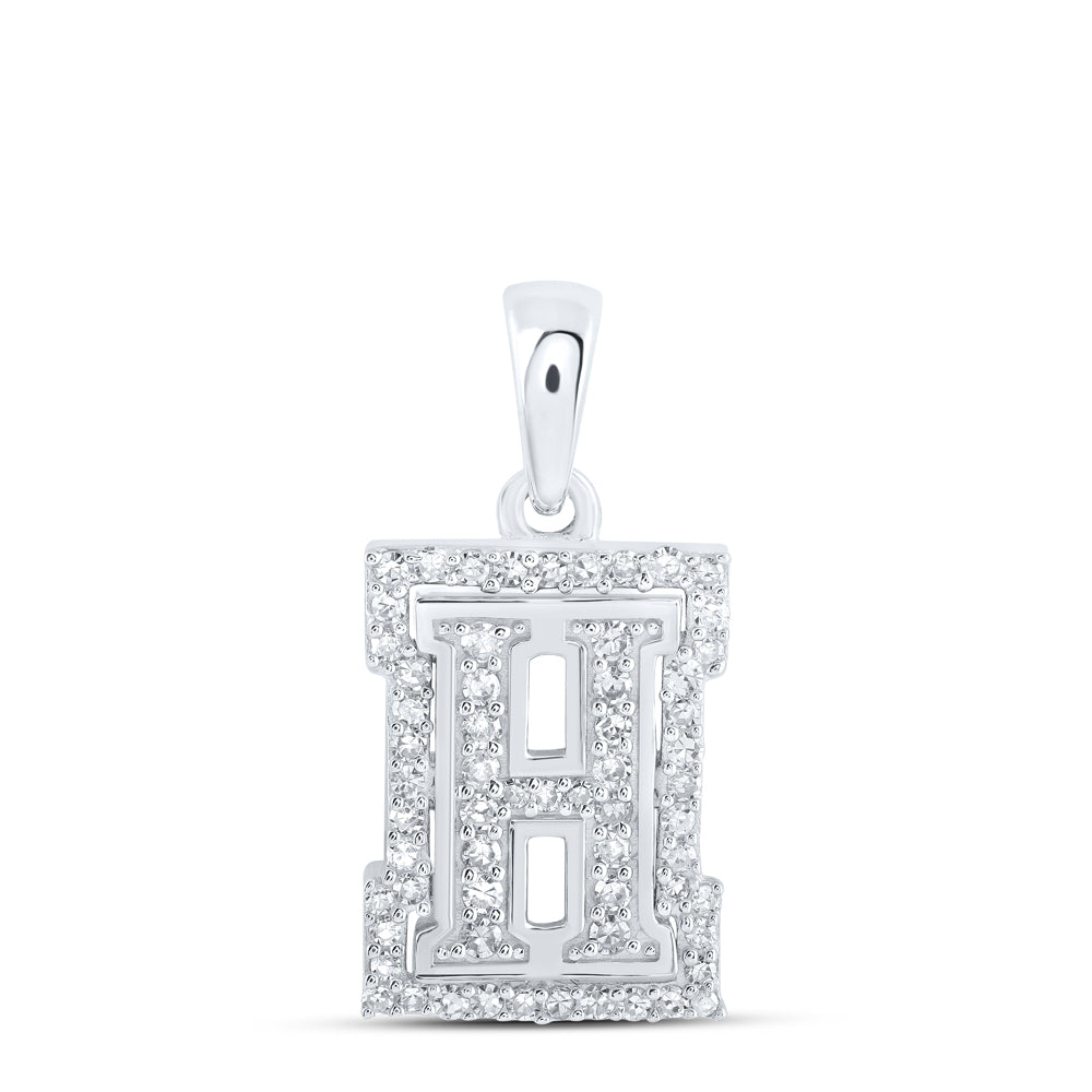 1/5Ctw-Dia Nk Initial "H" Pendant (1.09 grams)