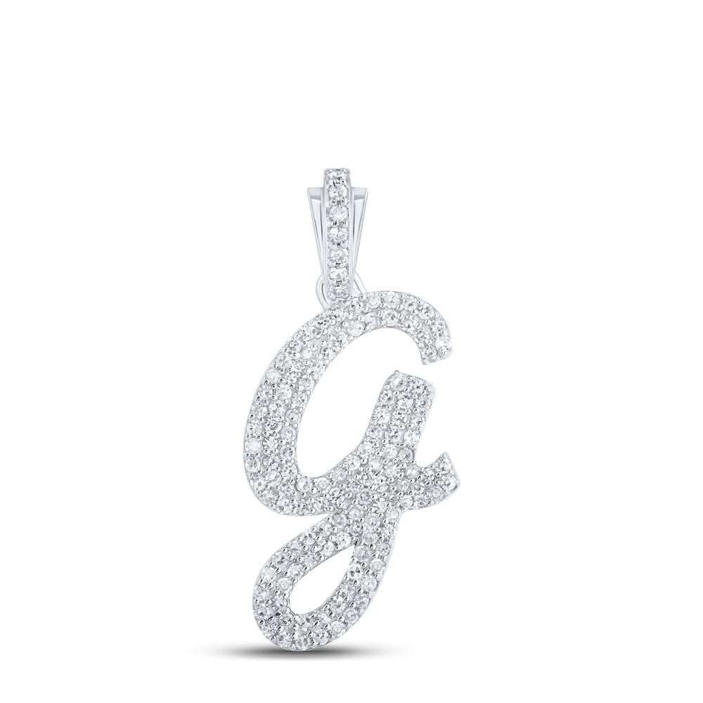 1/2Ctw-Dia Nk Initial "G" Pendant (1.84 grams)